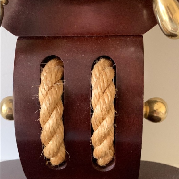 Howard Miller Gold‎ and Brown Nautical Art Clock with Ship's Wheel Design - Picture 5 of 9